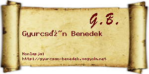 Gyurcsán Benedek névjegykártya