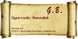 Gyurcsán Benedek névjegykártya