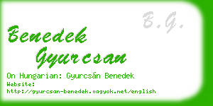 benedek gyurcsan business card
