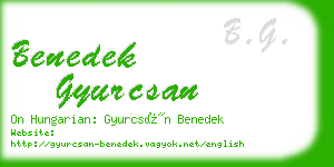 benedek gyurcsan business card